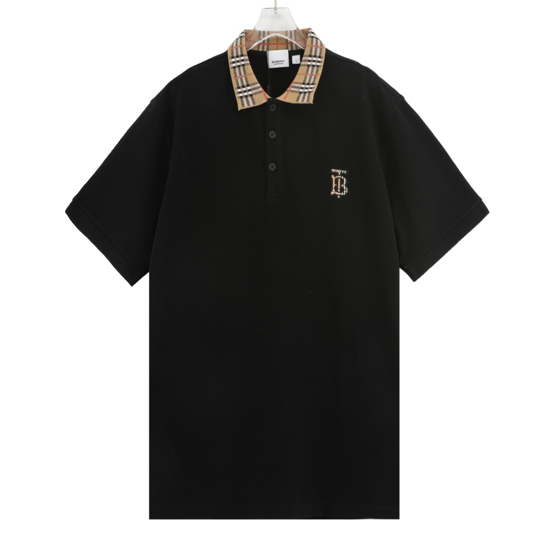 Burberry Clothing Polo T-Shirt Embroidery Short Sleeve