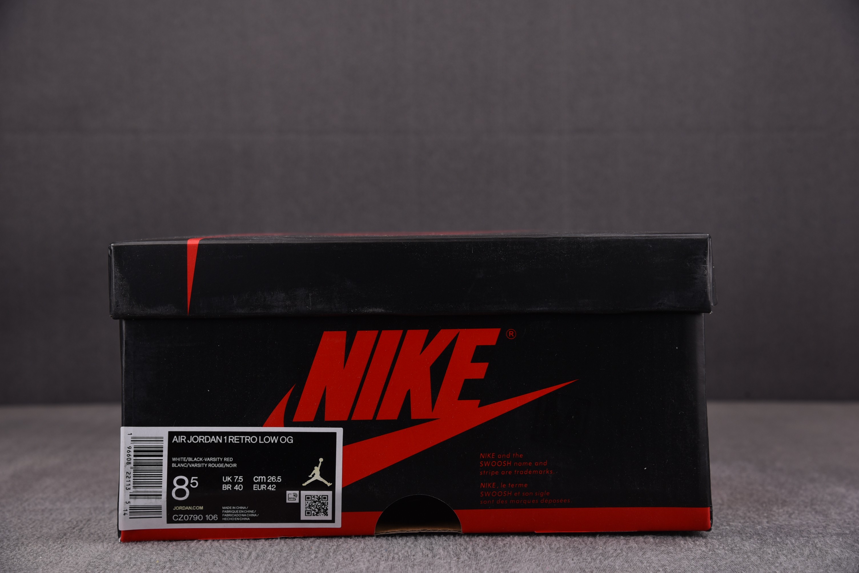 AJLow黑脚趾尺码:36-47.5总裁R版出品-AirJordan1LowOG“BlackToe”黑脚