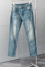 Hermes Clothing Jeans Blue White Cotton Denim Polyester Spring/Fall Collection