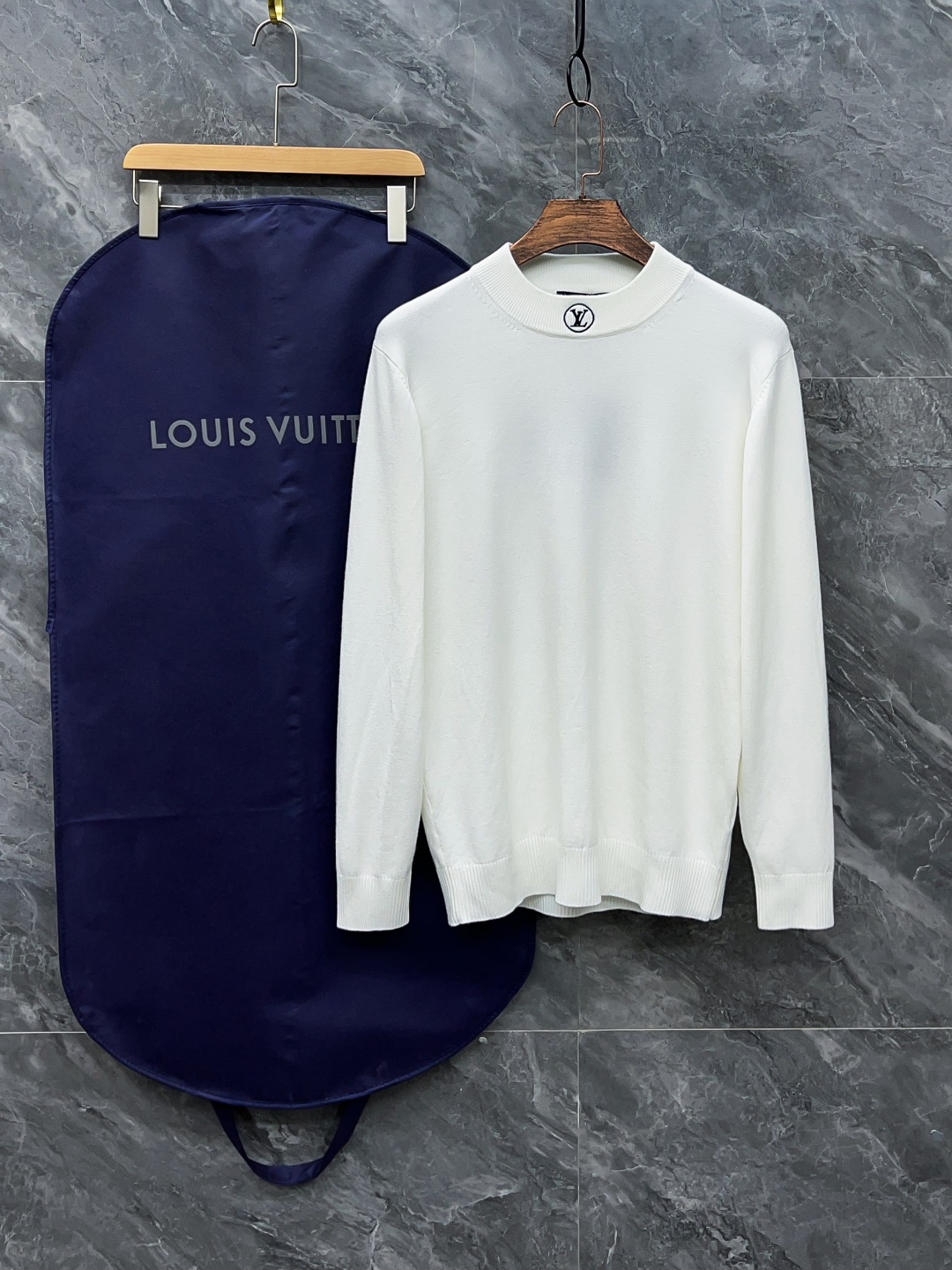 Louis Vuitton Clothing Sweatshirts Black White Men Wool Winter Collection
