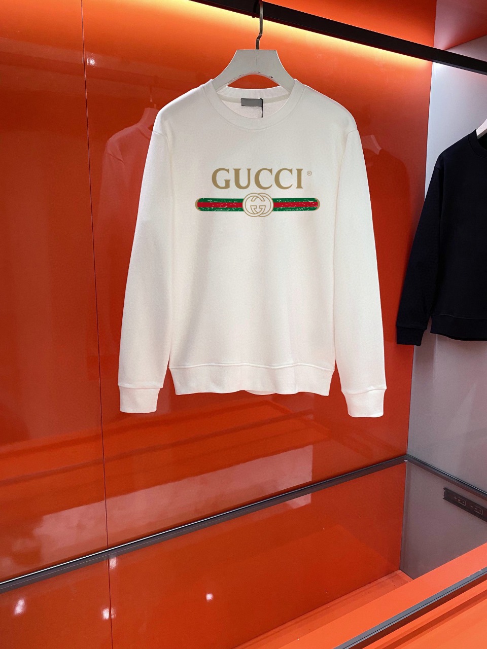 Gucci Clothing Sweatshirts Black White Printing Unisex Cotton Fall/Winter Collection Casual