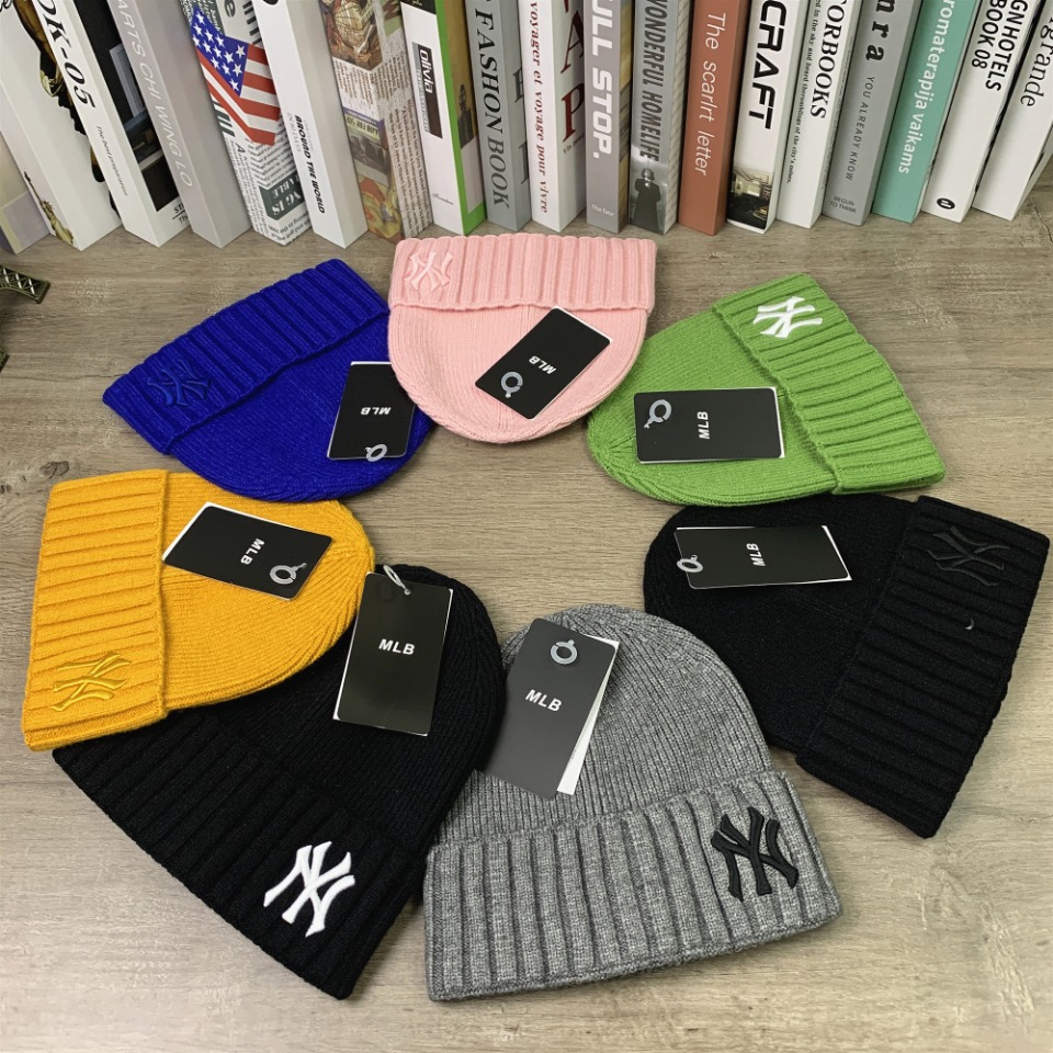 Colección de 7 estrellas
 MLB Sombreros Sombrero de punto Negro Azul Verde Gris Rosa Blanco Amarillo Bordado Universal para hombres y mujeres Tejido otoño – invierno Casual