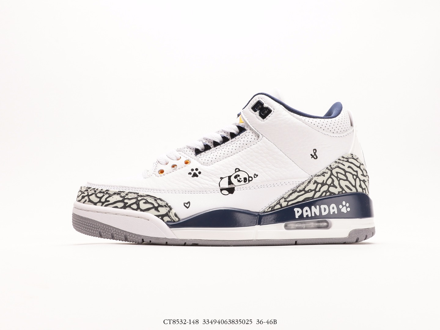 Air Jordan 3 Retro «Hide and Sneak» Blanco, Gris y Azul. Serie de zapatillas de baloncesto Jordan. E