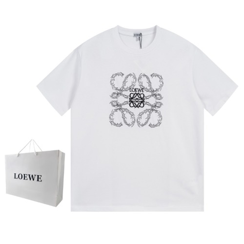 Loewe Gradient Embroidered Crew Neck Short Sleeve T-Shirt | Cotton Knit Top 1 Loewe Gradient Embroidered Crew Neck Short Sleeve T-Shirt | Cotton Knit Top