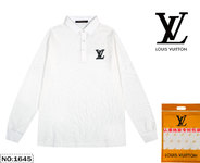 Louis Vuitton Clothing Polo Black White Embroidery Spring Collection Long Sleeve