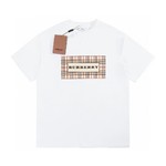Burberry Clothing T-Shirt Black White Printing Unisex Cotton Fall/Winter Collection Fashion Short Sleeve