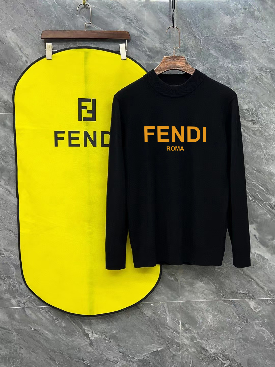 Fendi Replicas
 Clothing Sweatshirts Replica AAA+ Designer
 Black White Unisex Women Wool Winter Collection