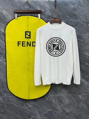 Fendi Clothing Sweatshirts Cheap Replica Black White Printing Unisex Women Wool Winter Collection