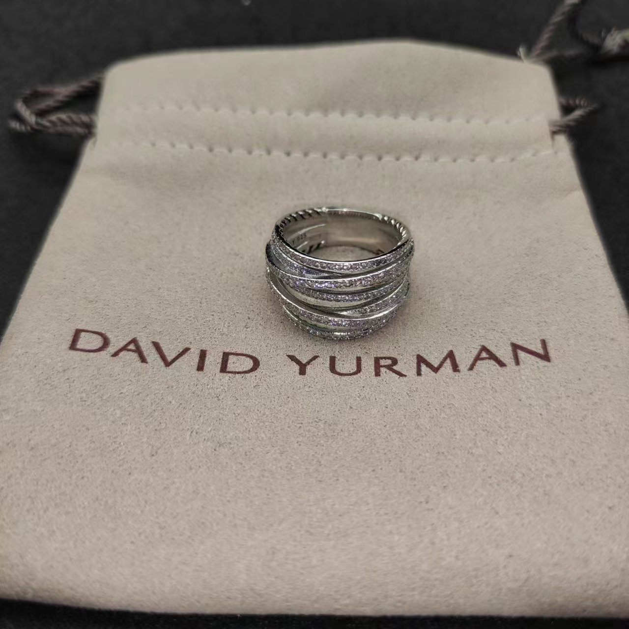 242 💰V gold David Yuurman full of drillweed rings Size: United States, 6-7-8-9, four - 图片 2