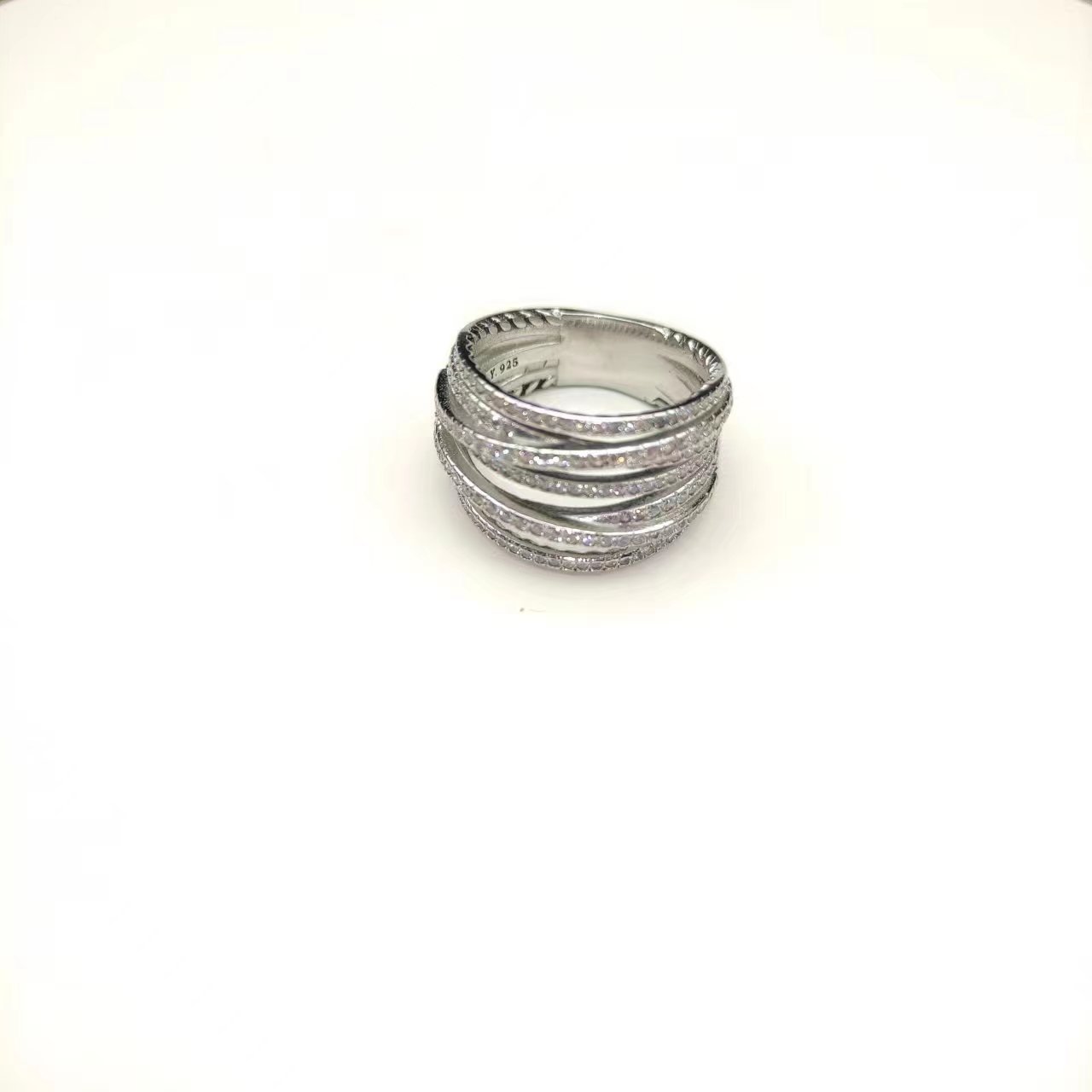 242 💰V gold David Yuurman full of drillweed rings Size: United States, 6-7-8-9, four - 图片 7