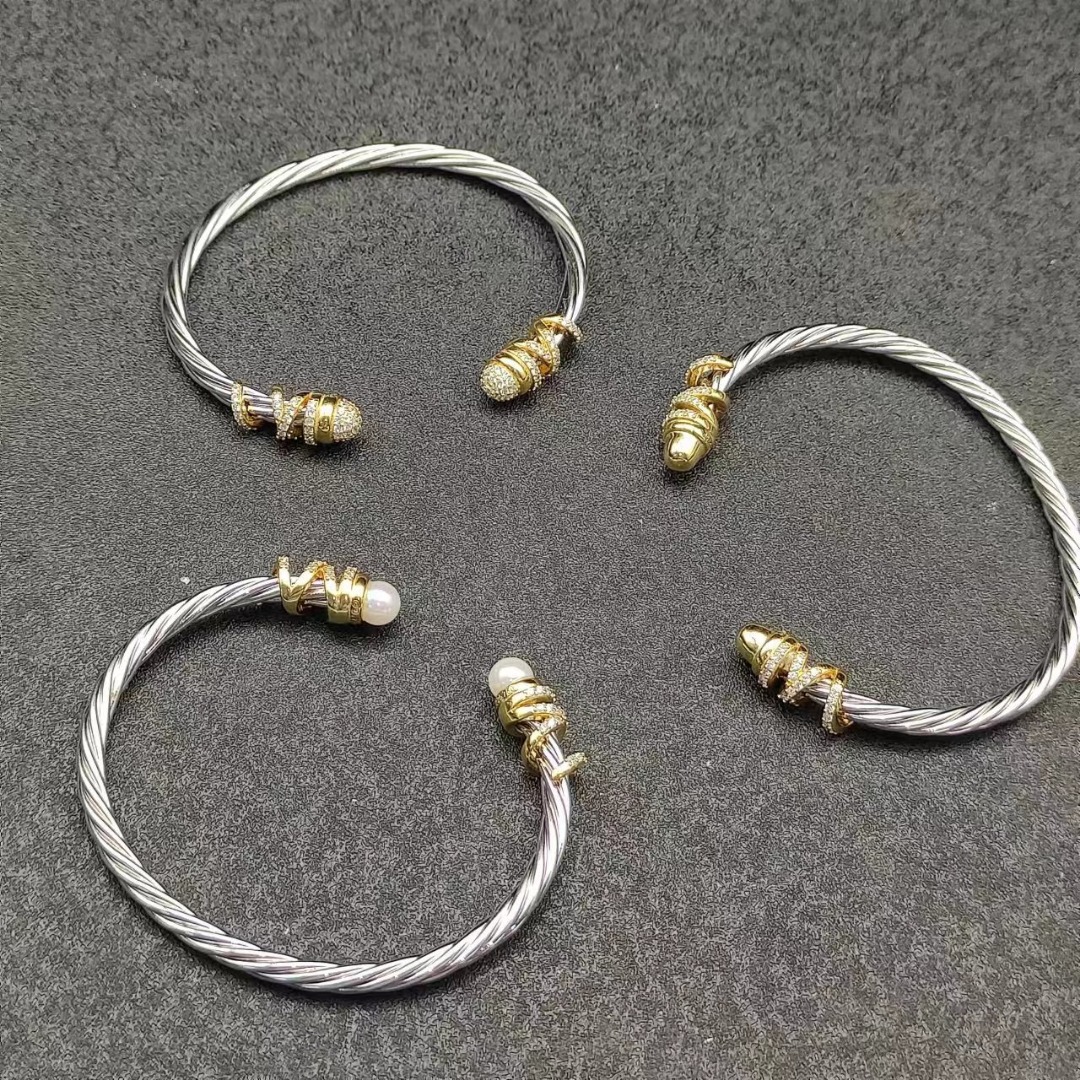 NO:641048,New David Yurman 4mm wrap bracelet. Available in three styles: full diamond, round head, and pearl. The recommended hand size is 15-20cm. No. DYSZ-185-186, fine jewelry, bracelet19860909上新 David Yurman 4mm缠绕手镯.有满钻,圆头,珍珠三个款式.建议适合佩戴的手围15-20cm 编号DYSZ-185-186,饰品精品,bracelet,Jewelry