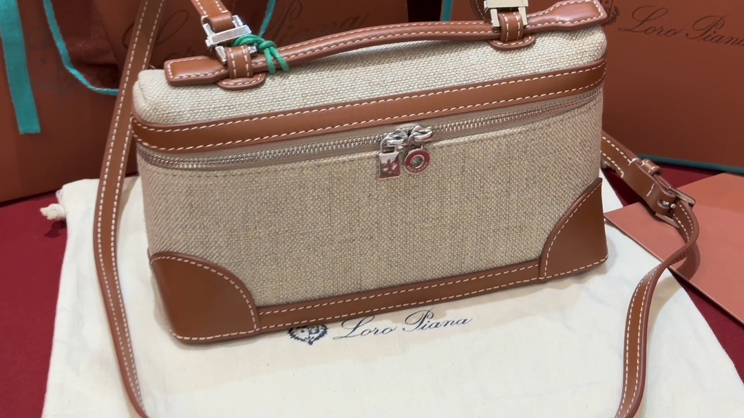 Loro Piana Shop
 Crossbody & Shoulder Bags Lychee Pattern Canvas Cowhide