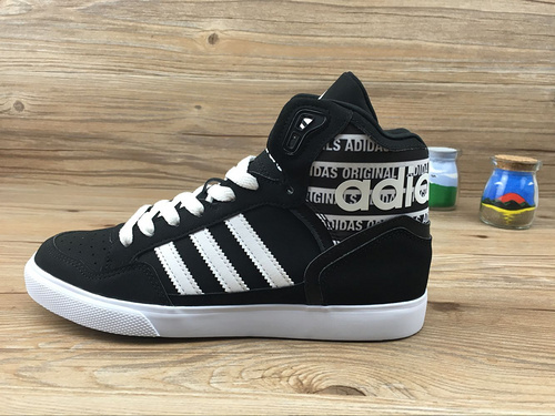 2017新配色爆款阿迪达斯高帮商城品质真标正品材料 阿迪达斯范冰冰同款系列男女鞋高帮板鞋 黑白字体 羊巴皮 货号BY2231 尺码36-4