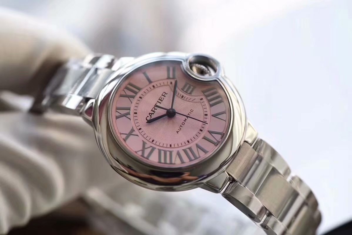 Cartier 卡地亚蓝气球粉色梦想卡地亚蓝气球33mm/36mm自动机械粉气球鱼眼蓝宝石及日历侧镜面月牙完美切割盘面 女神