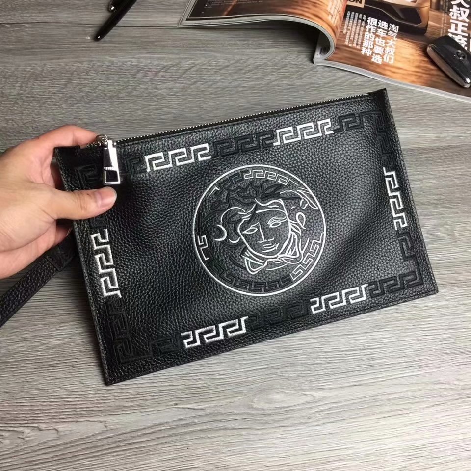 What are the best replica
 Versace Clutches & Pouch Bags Men Cowhide