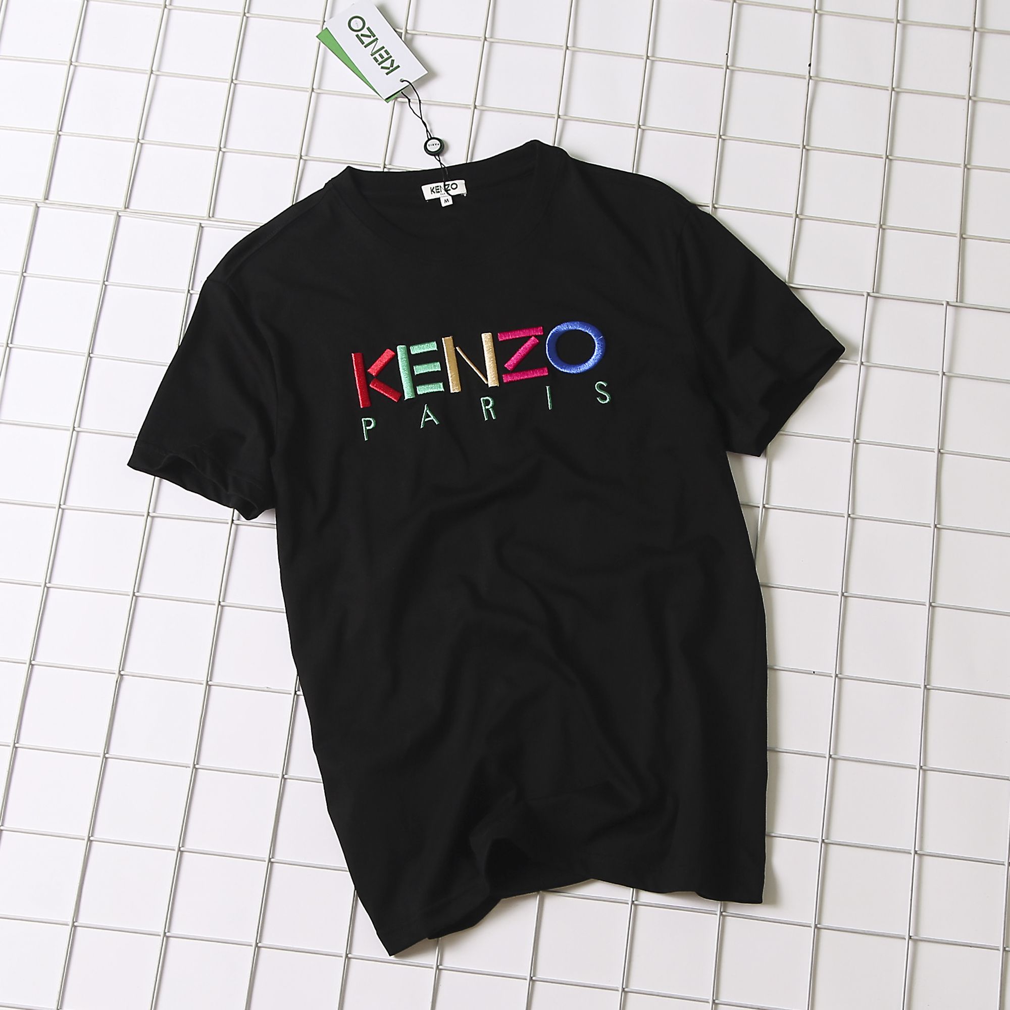 65   Kenzo2019春夏海外限量版字母立体绣花圆领短袖T恤