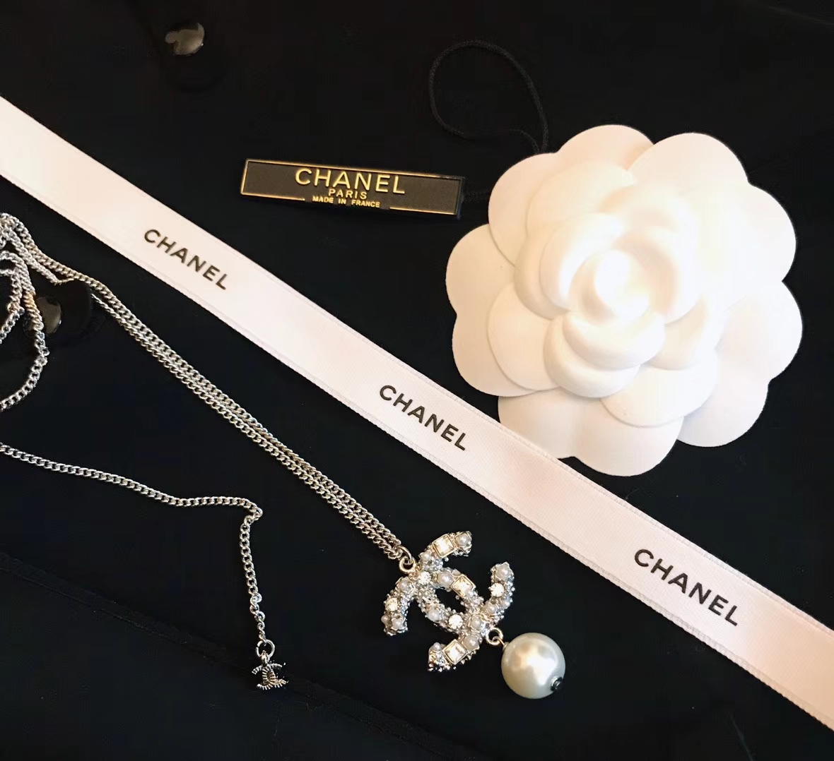 Chanel Chanel 纪念款 施华洛世奇水晶方钻 珍珠项链