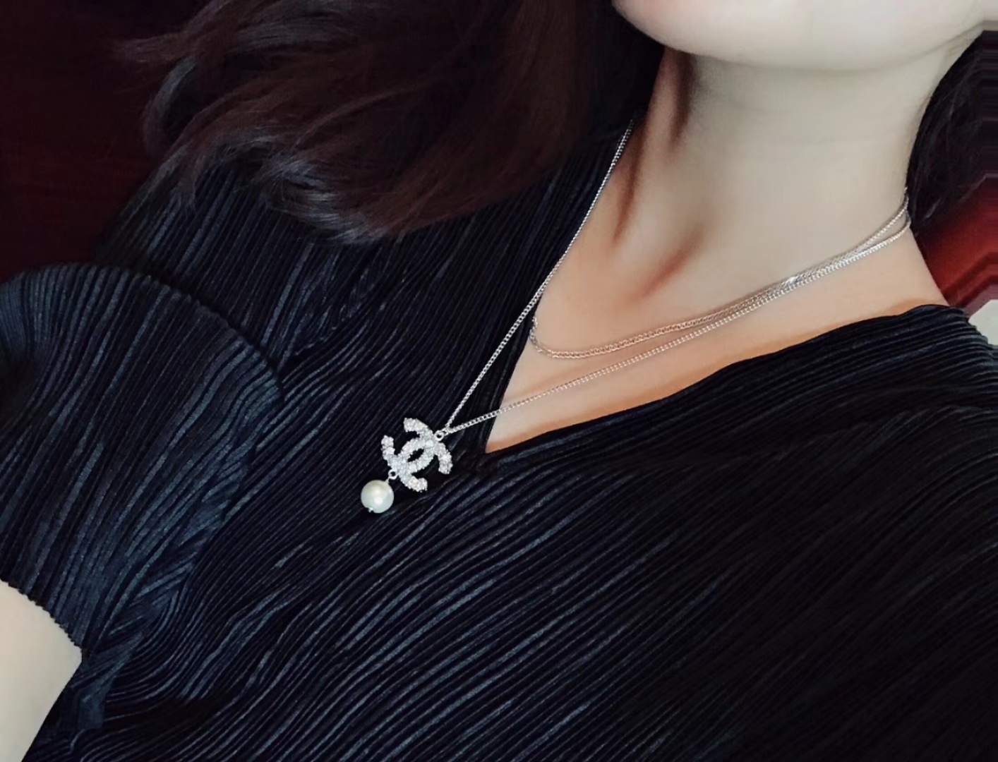 Chanel Chanel 纪念款 施华洛世奇水晶方钻 珍珠项链