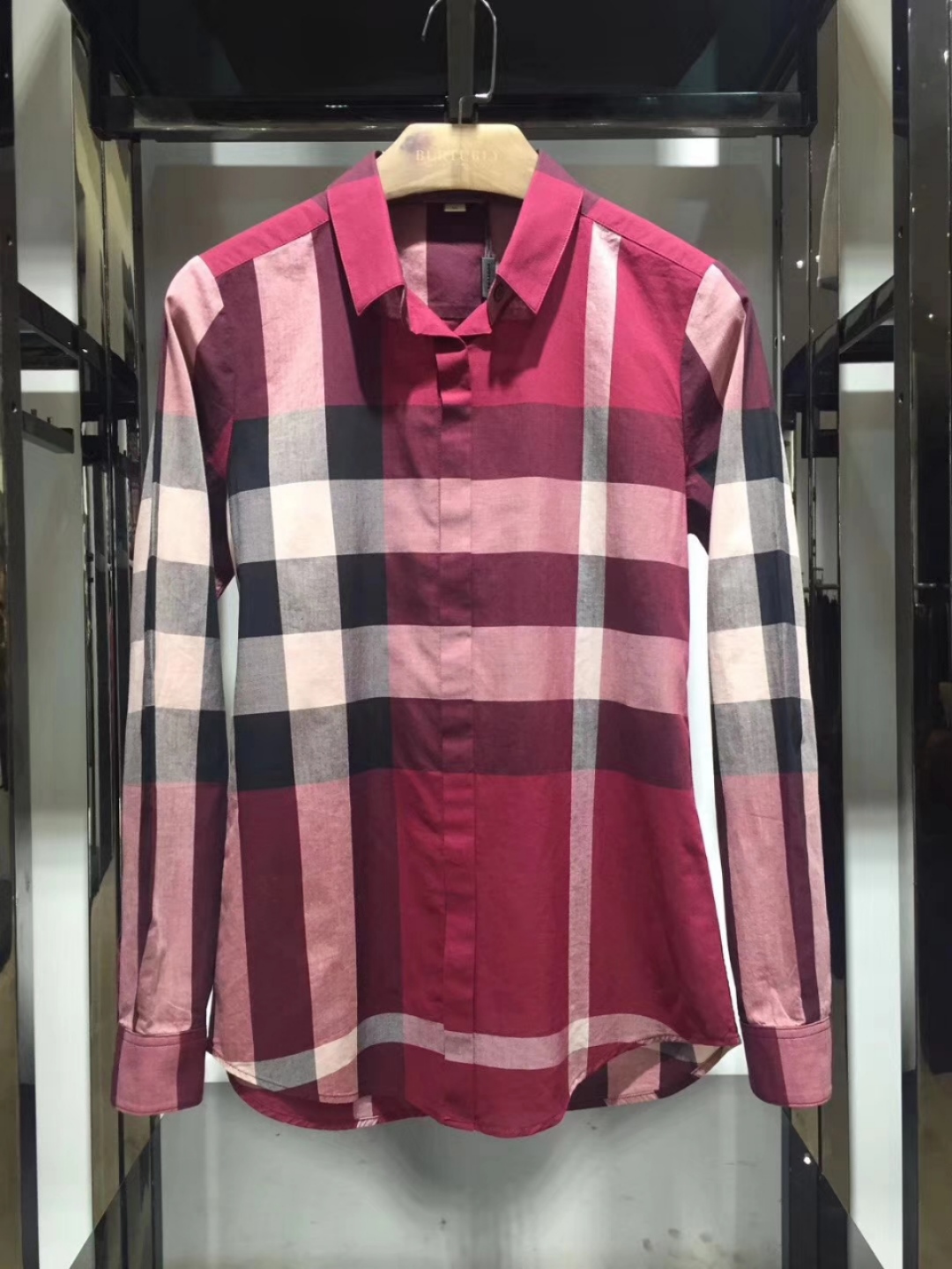 Burberry Kleding Overhemden Bourgondië Rood Katoen Casual