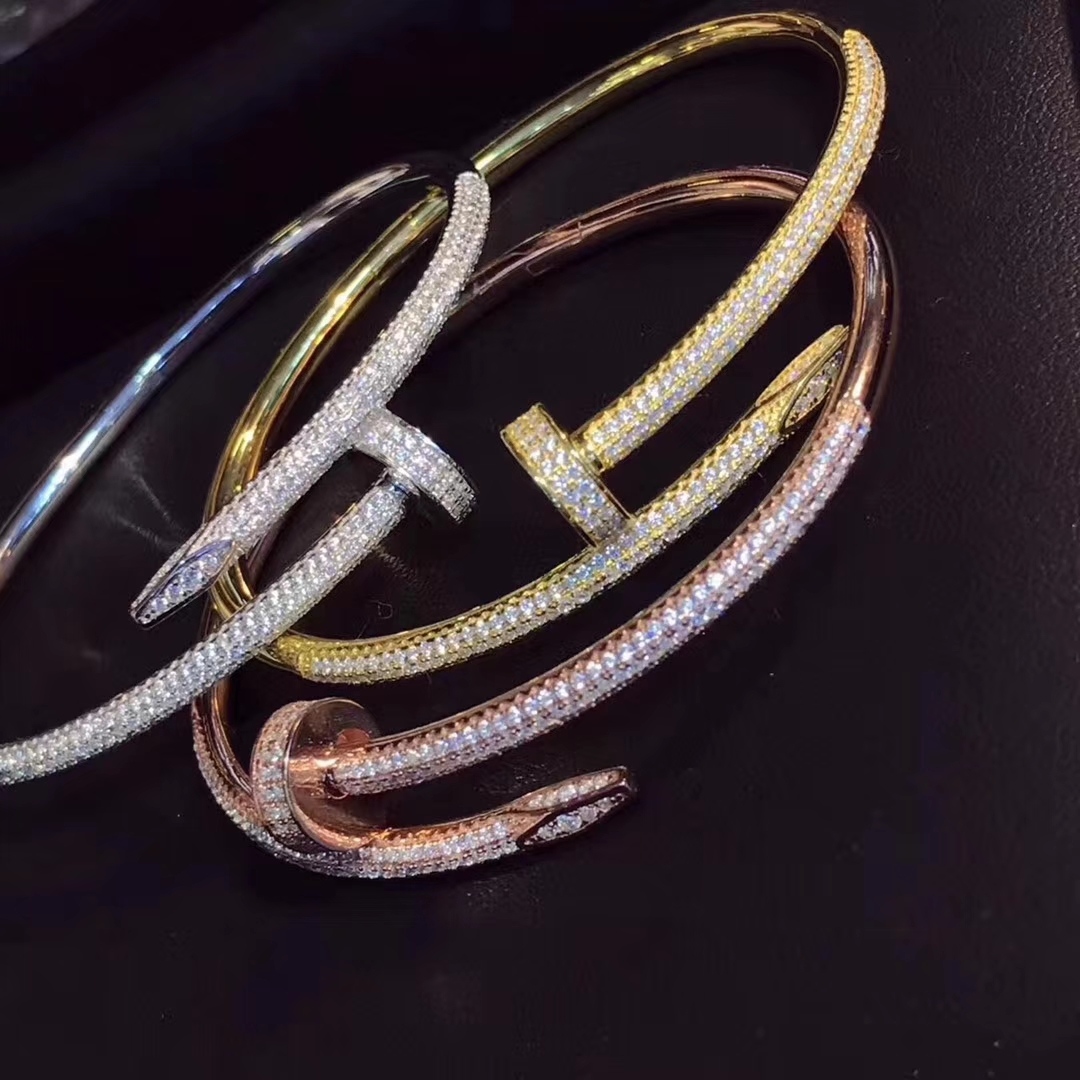Cartier High
 Jewelry Bracelet Platinum Rose Gold Set With Diamonds