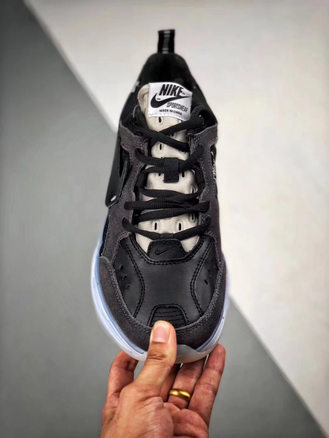 120  NIKE M2K Tekno x Off White 黑蓝 定制联名今年 OFF-WHITE x Nike 的联名 货号：AO3308 100 SIZE:36 36.5 37.5 38 38.5 39 40 40.5 41 42 42.5 43 44 44.5 45