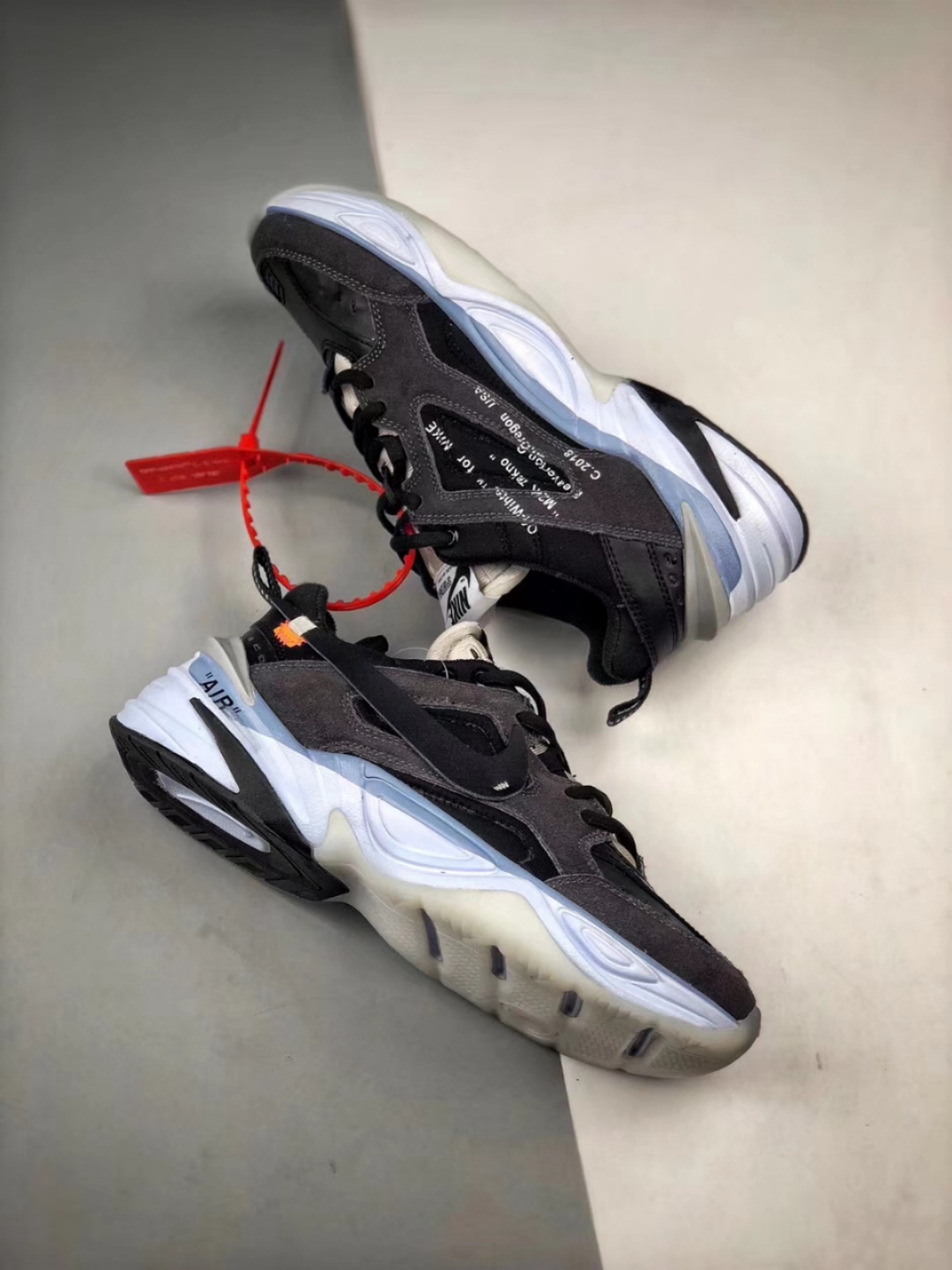 120  NIKE M2K Tekno x Off White 黑蓝 定制联名今年 OFF-WHITE x Nike 的联名 货号：AO3308 100 SIZE:36 36.5 37.5 38 38.5 39 40 40.5 41 42 42.5 43 44 44.5 45