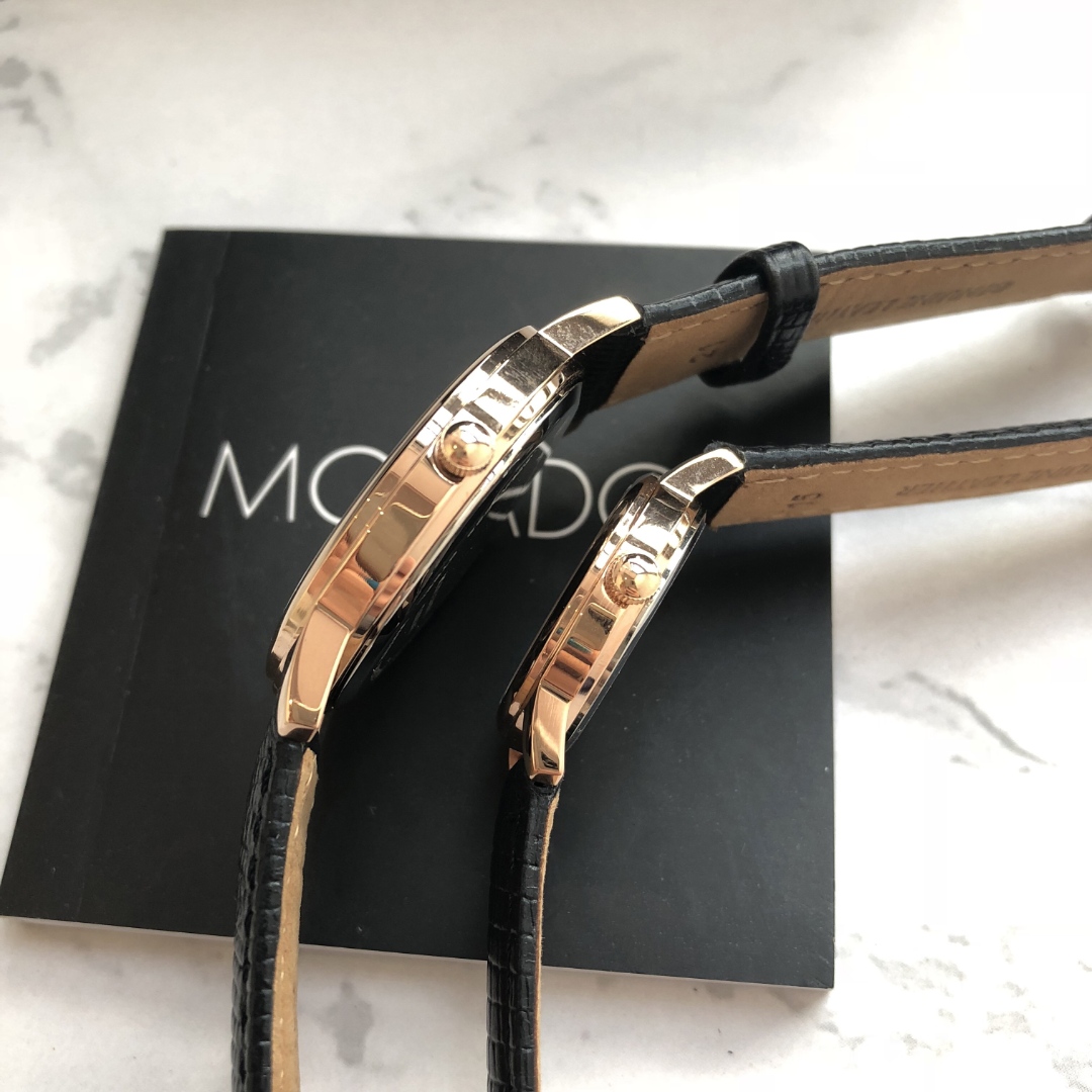Movado Stone Couples Series: Male 39mm, Female 28mm, Waterproof Stone Core, Gold Logo - 图片 6