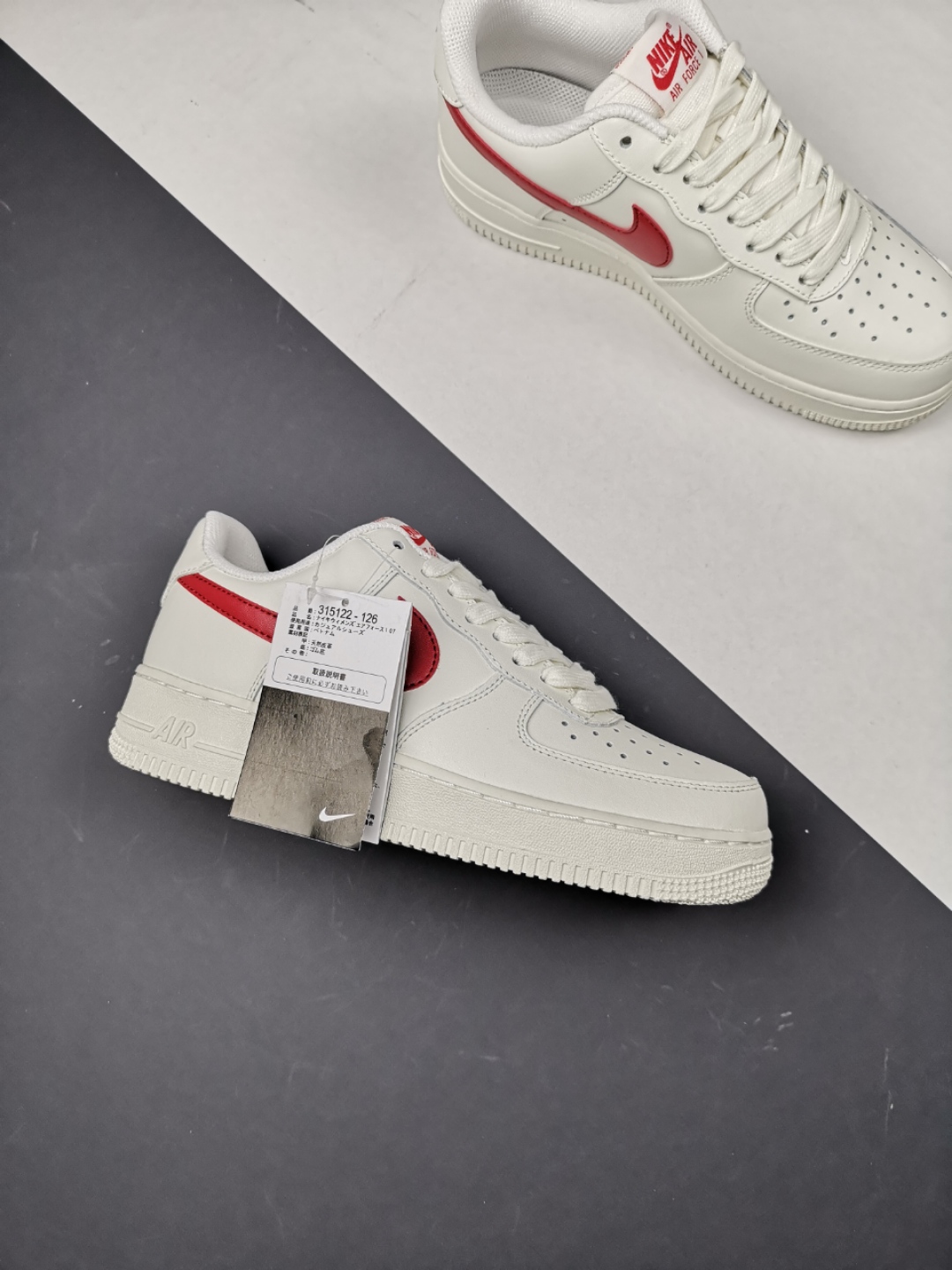 150 Nike Air Force 1 AF1 Mid 空军奶白红低帮 真标 头层皮 内置全掌气垫