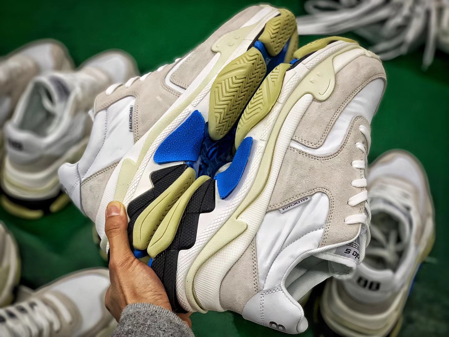390#独家意产纯原版本  实拍出货Balenciaga Triple-S 2.0  白蓝配色巴黎世家2.0
