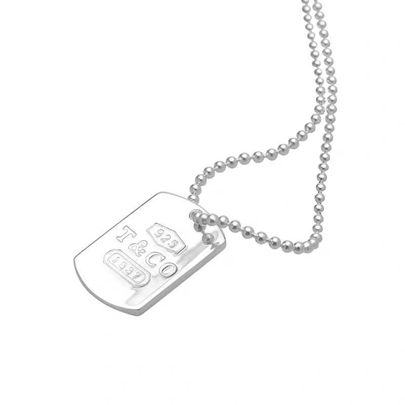 NO:103878,P118 Tiffany Tiffany Tag Necklace Silver Men's Round Bead Chain 1837 Models 520 Couple Style~, Tiffany Necklace, tiffany, necklace19860909P118蒂芙尼Tiffany吊牌项链银 男士圆珠链1837款 520情侣款式～,蒂芙尼项链,tiffany,necklace,Jewelry