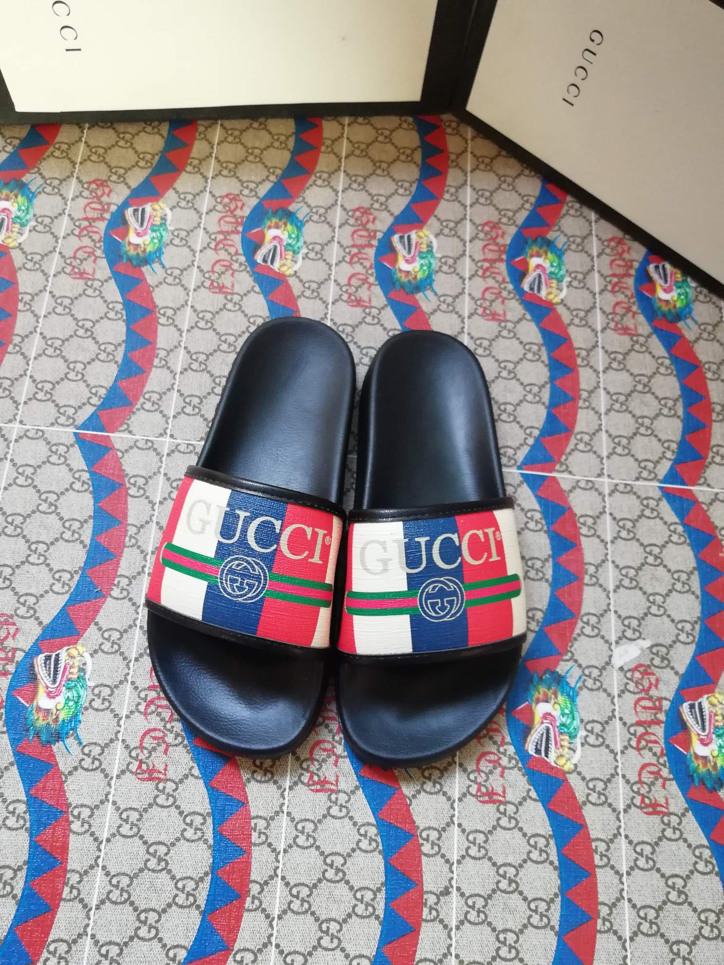 NO:129920,Guqi men and women 35-46 long-term stock, with patterns, p, slippers, slippers19860909古奇男女款35-46长期现货,图案都有,p,拖鞋,slippers,Women's Shoes