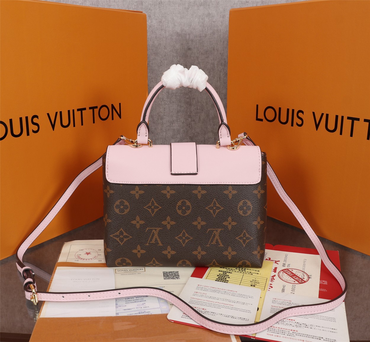 Louis Vuitton M43577 Pink Monogram 23 17 8cm crossbody everyday