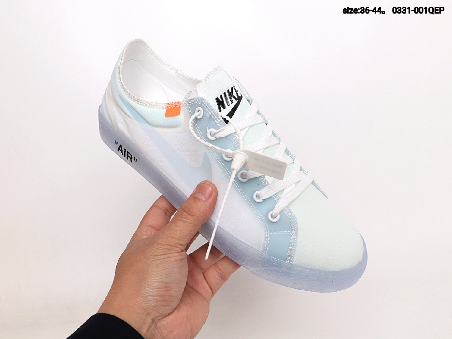 150<br />高品质真标！ OFF联名 NIKE BLAZER LOW 19新款透气潮流透眀网纱 男女子情侣时尚百搭休闲板0331-001QEP<br />size:如图