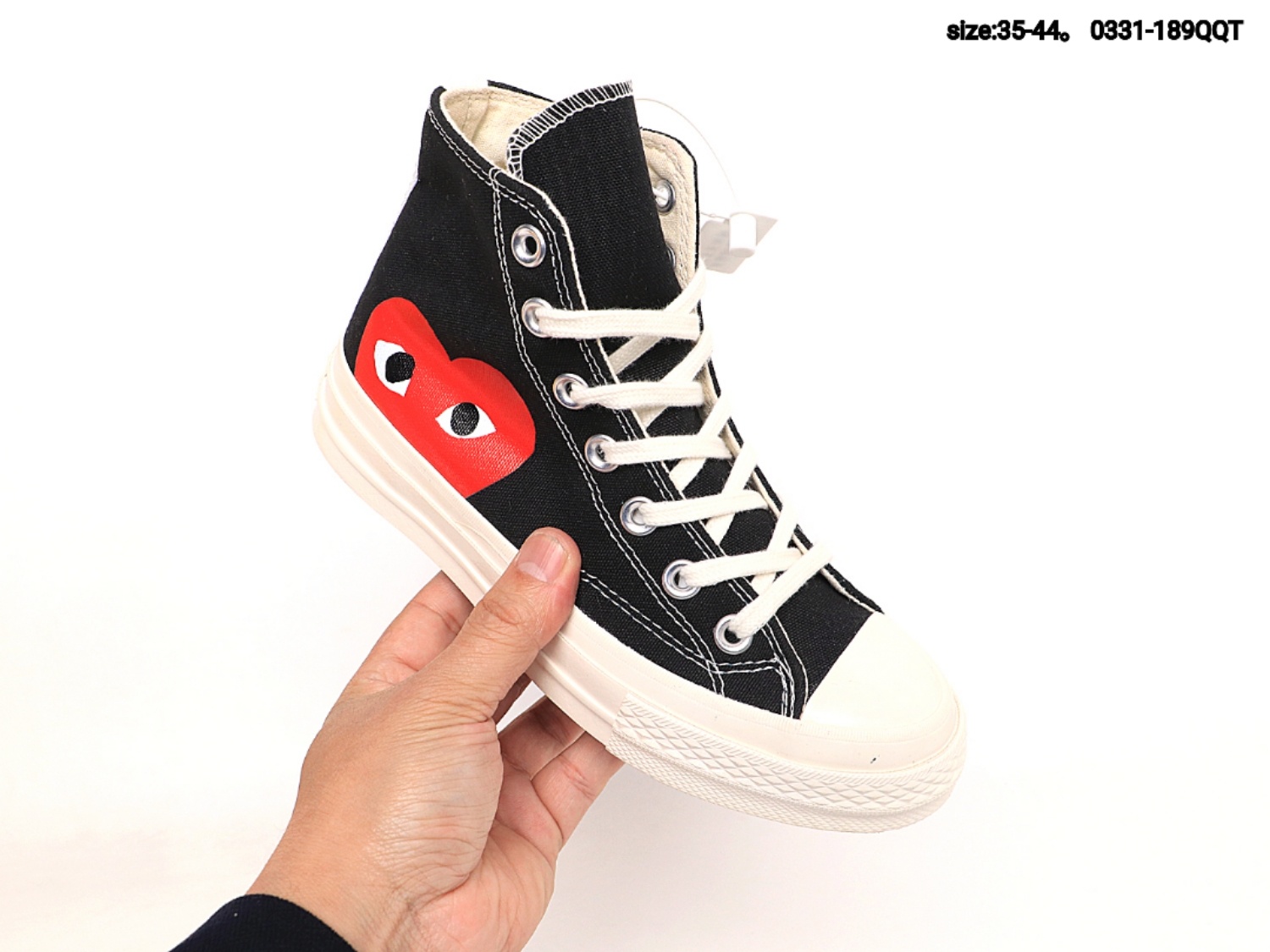 140 CDG Play x Converse 1970s匡威川久保玲 Play爱心联名帆布鞋