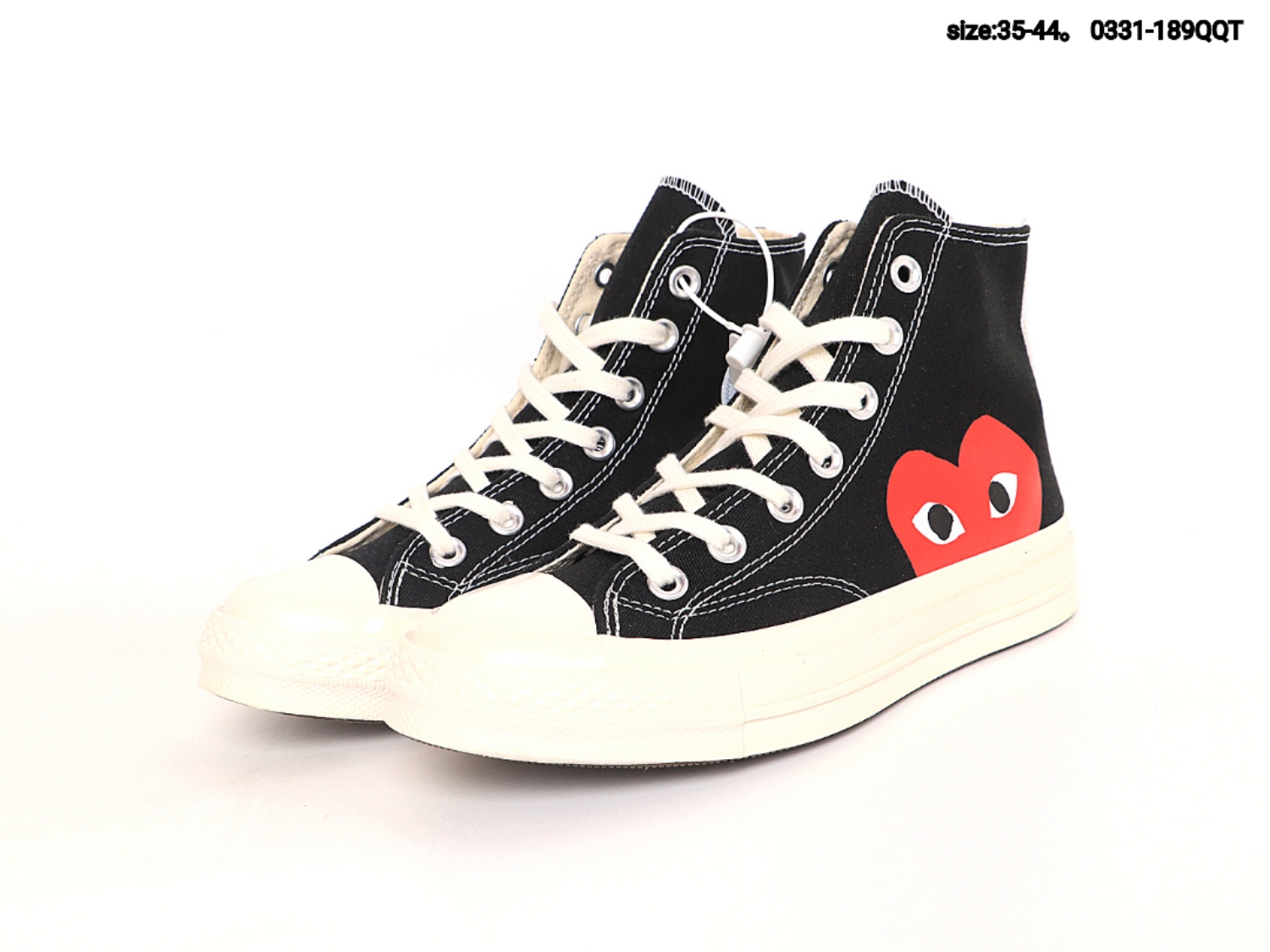 140 CDG Play x Converse 1970s匡威川久保玲 Play爱心联名帆布鞋