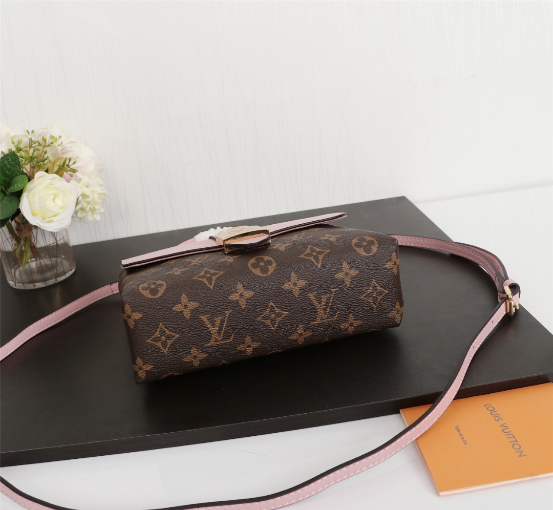Louis Vuitton M43577 Monogram Pink 23 17 8cm crossbody everyday