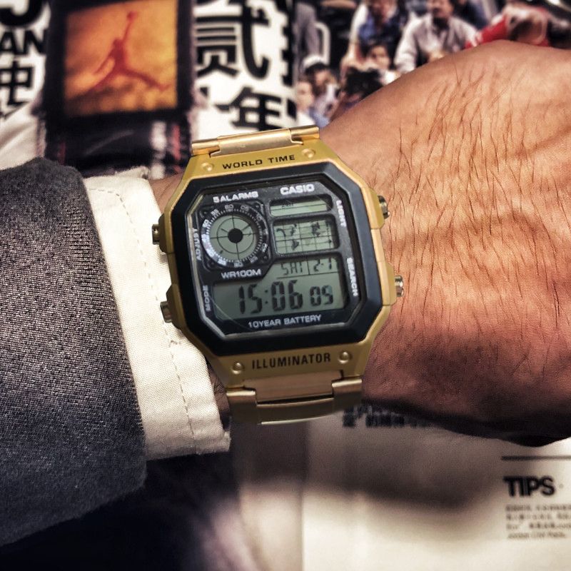 Vintage Casio AE-1200WHD-1A: Waterproof Steel Map Watch for Men – Classic and Stylish - 图片 2