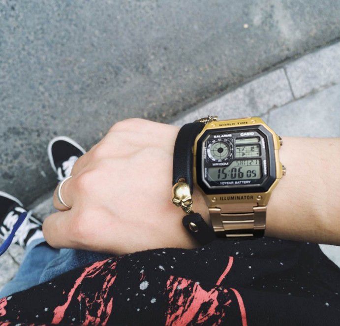 Vintage Casio AE-1200WHD-1A: Waterproof Steel Map Watch for Men – Classic and Stylish - 图片 3