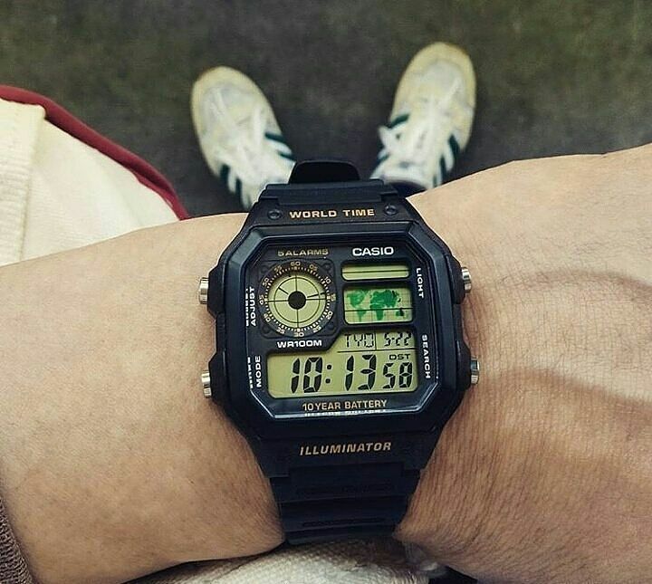 Vintage Casio AE-1200WHD-1A: Waterproof Steel Map Watch for Men – Classic and Stylish - 图片 6