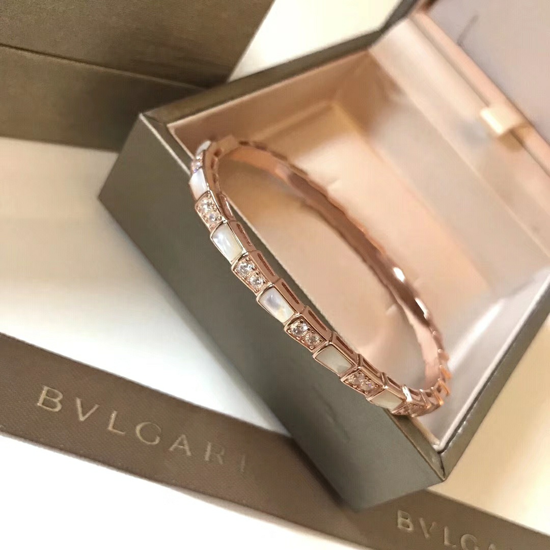 Bvlgari Biżuteria Bransoletka Róża Różowe złoto Biały