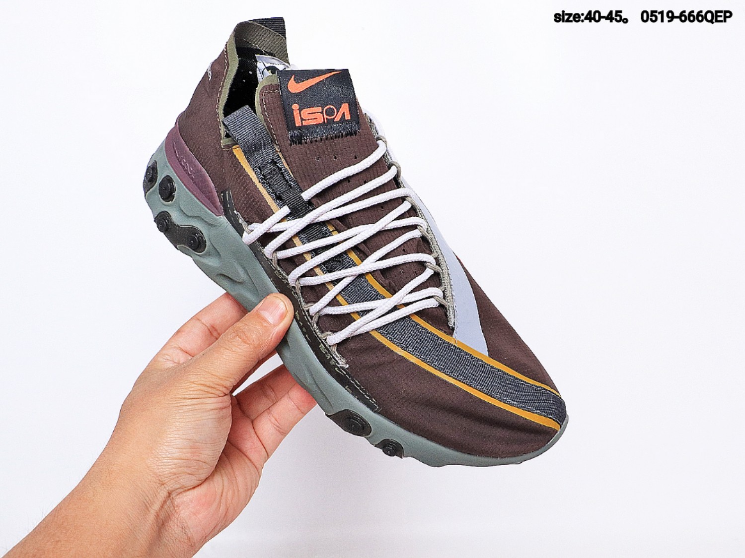 140   耐克Nike React Runner WR ISPA“ Velvet Brown”瑞亚车手系列解构高桥盾机能休闲运动低帮慢跑鞋0519-666QE