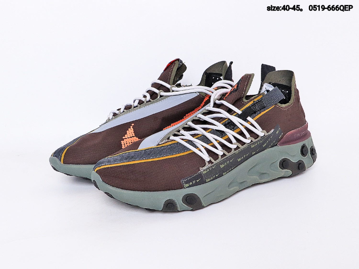 140   耐克Nike React Runner WR ISPA“ Velvet Brown”瑞亚车手系列解构高桥盾机能休闲运动低帮慢跑鞋0519-666QE