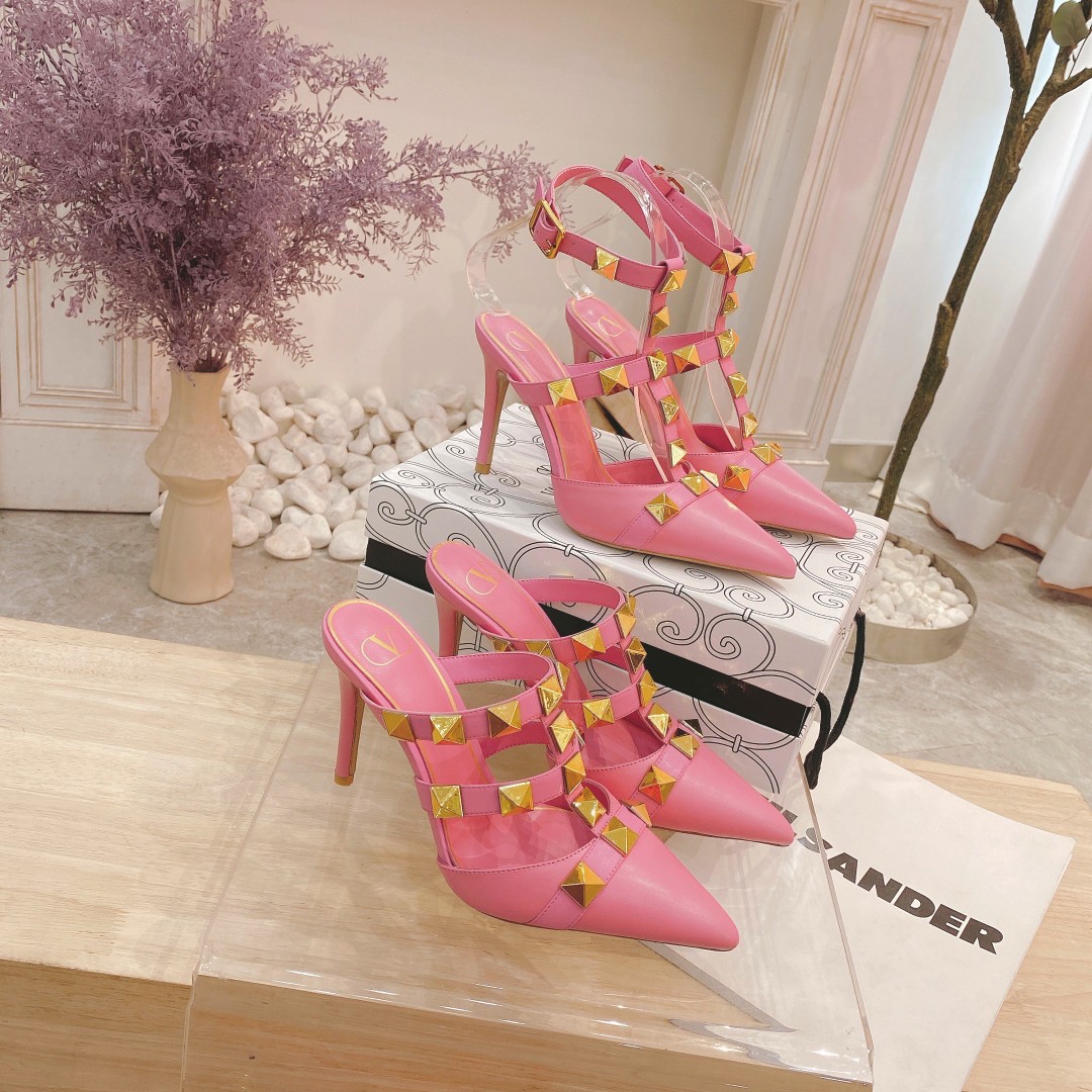 Valentino Valentino primavera y verano nuevos zapatos remachados en el nuevo ------- ¡------- último