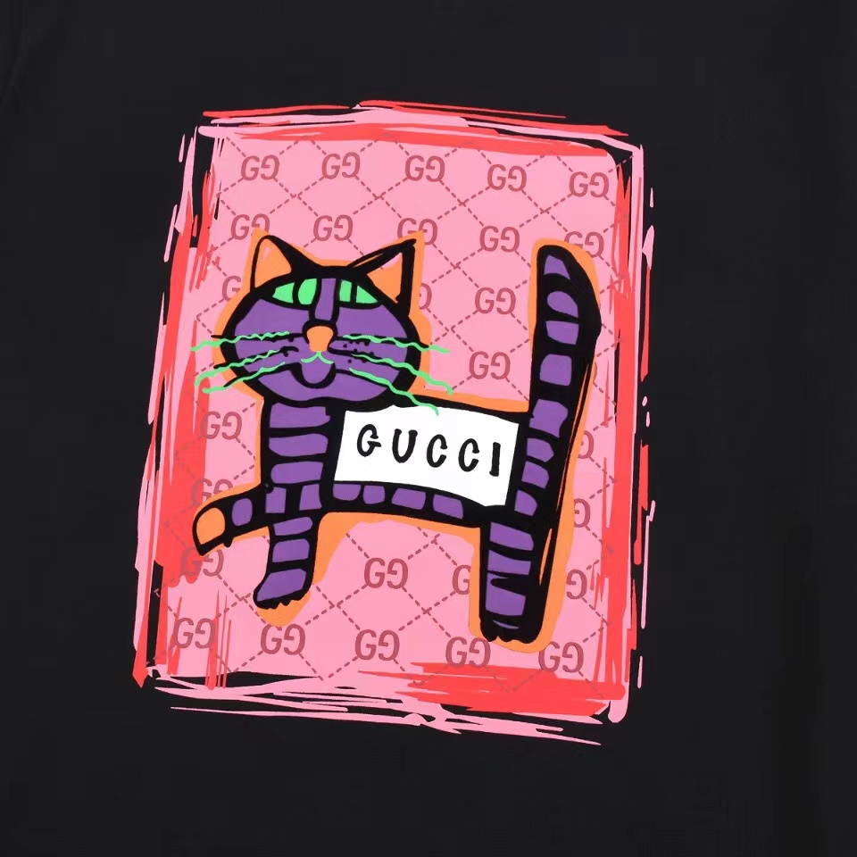 160 GUCCI 新款 猫咪图案logoT恤