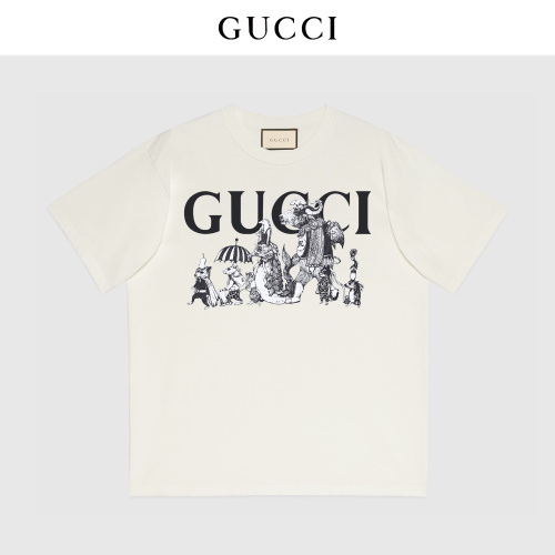 Gucci Summer Series Cotton T-Shirt with Cartoon Print - Unisex, Relaxed Fit 1 Gucci Summer Series Cotton T-Shirt with Cartoon Print - Unisex, Relaxed Fit