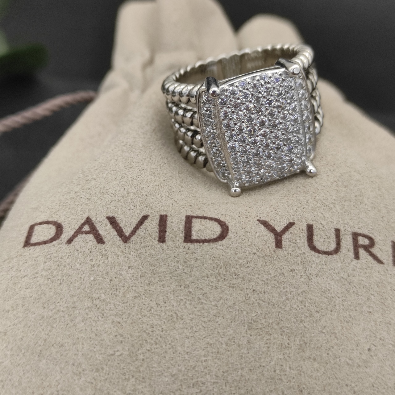 David Yurman Large Nail Ring with Drills, Size 6-9, Available in US Sizes