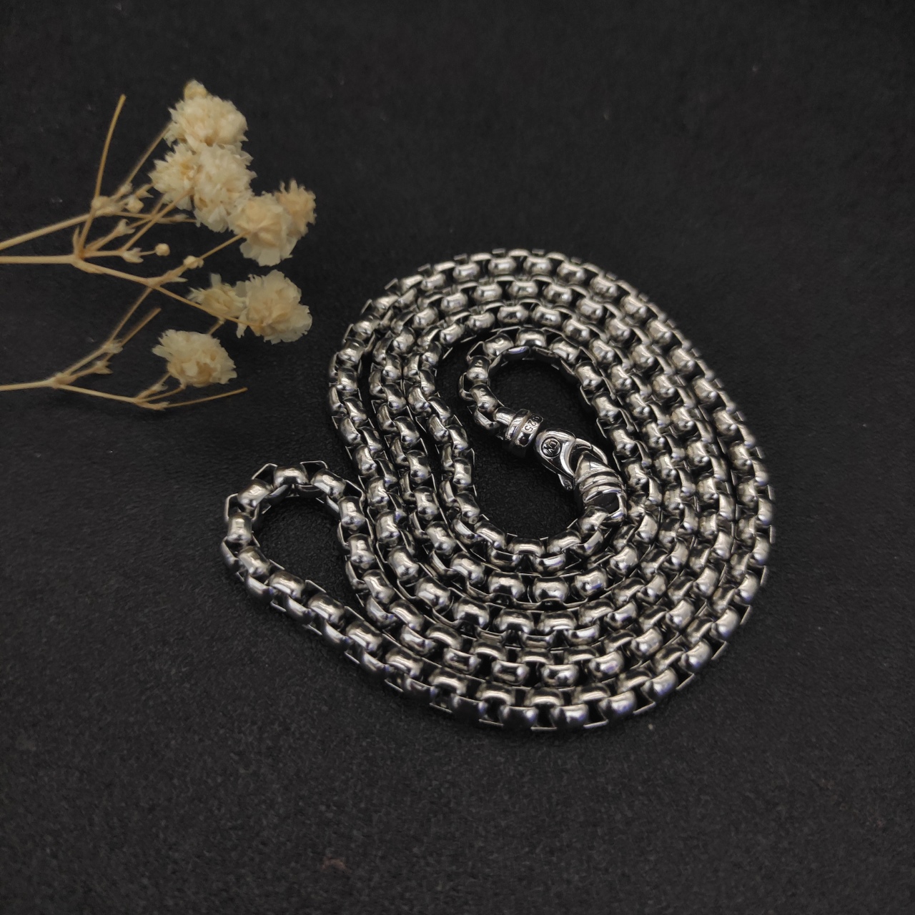 540 💰David Jurman 5MM box necklace. 55cm, 60cm, 65cm, 70cm, four dimensions. Delay Chain No. DYXL-067-070 - 图片 2