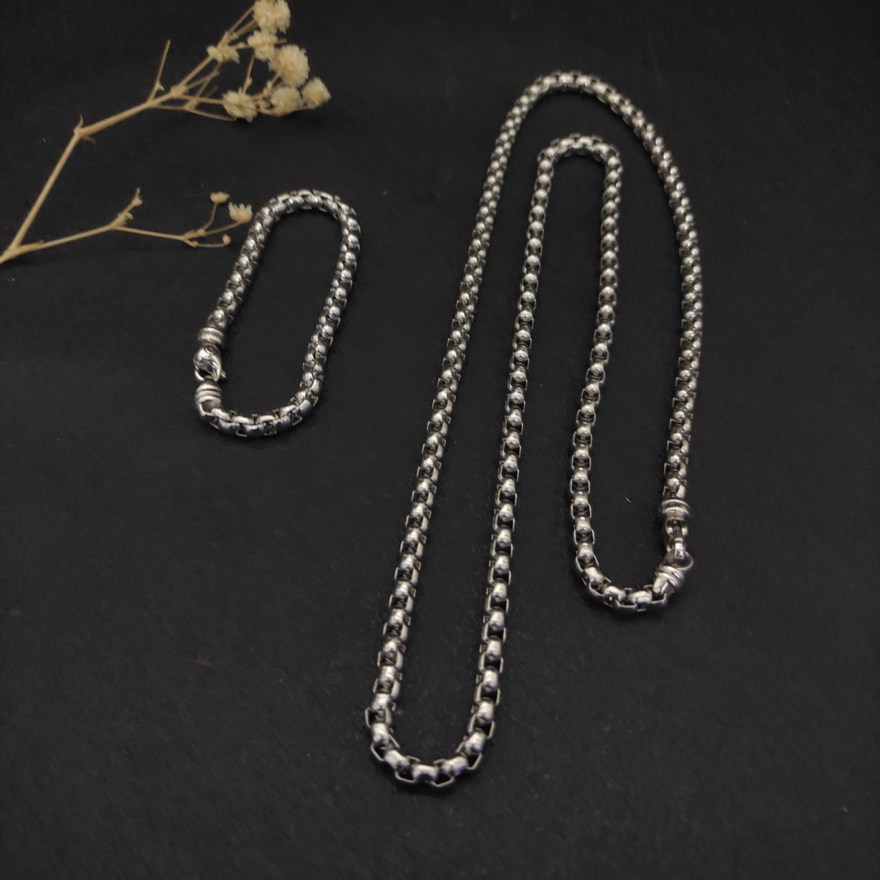 540 💰David Jurman 5MM box necklace. 55cm, 60cm, 65cm, 70cm, four dimensions. Delay Chain No. DYXL-067-070 - 图片 6