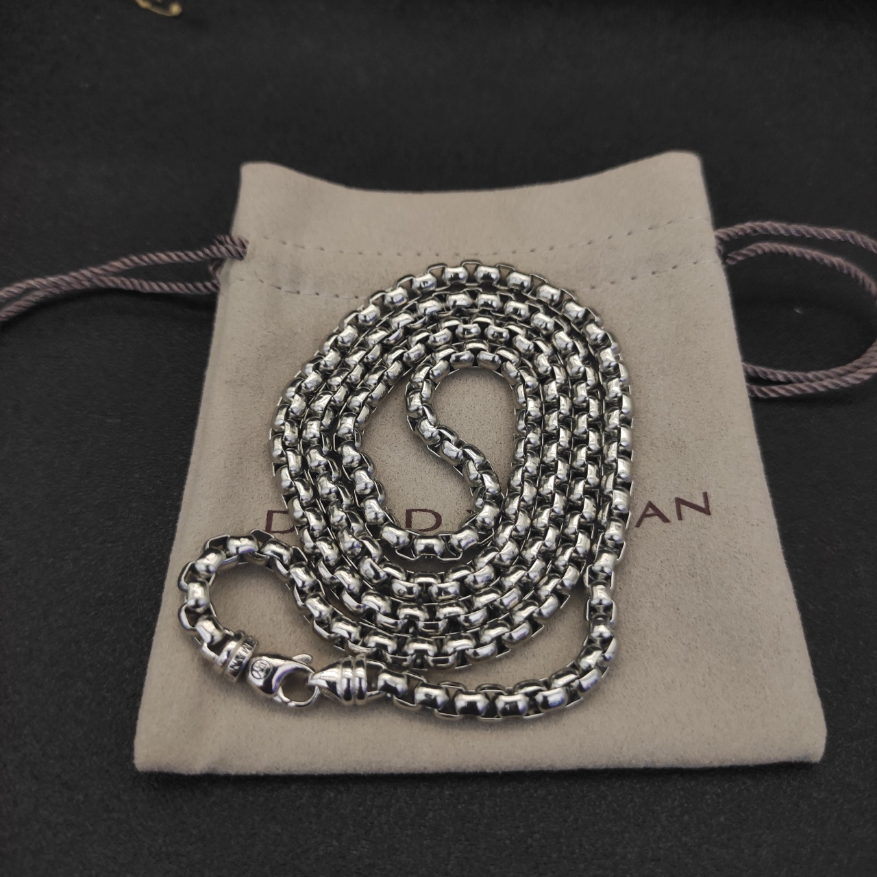 540 💰David Jurman 5MM box necklace. 55cm, 60cm, 65cm, 70cm, four dimensions. Delay Chain No. DYXL-067-070 - 图片 8