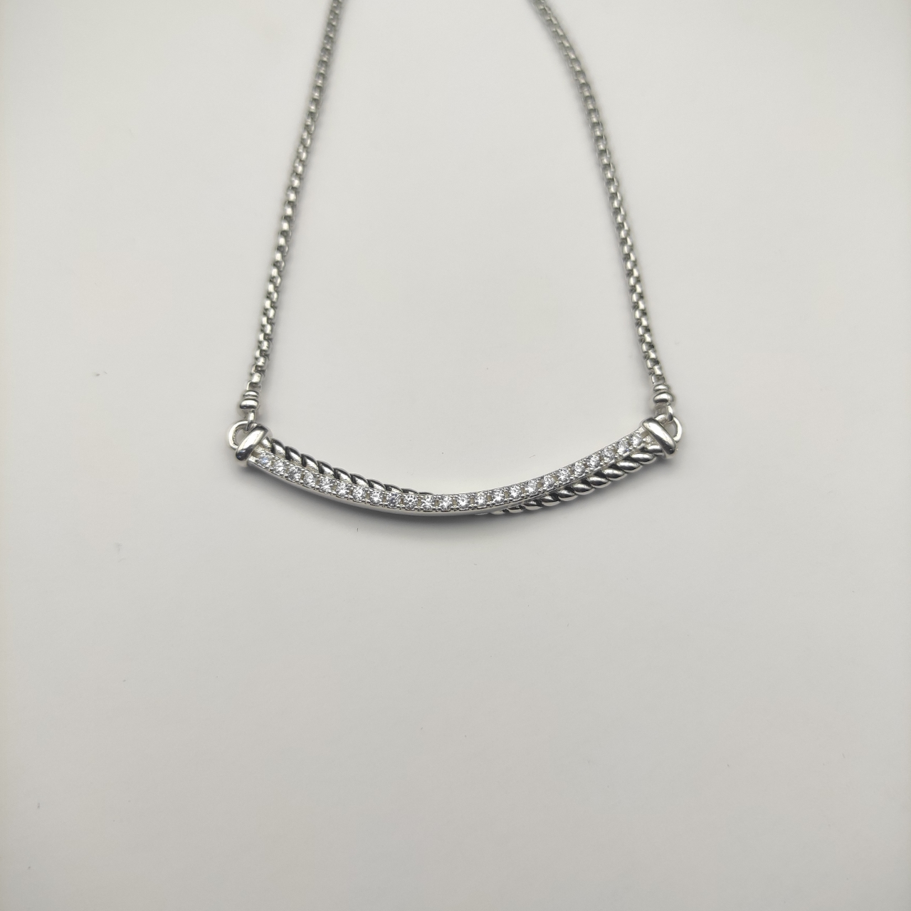 460 💰 new David Yuurman silver smile with a drill necklace. Two millimeters long, 45 plus five. DYXL-076
